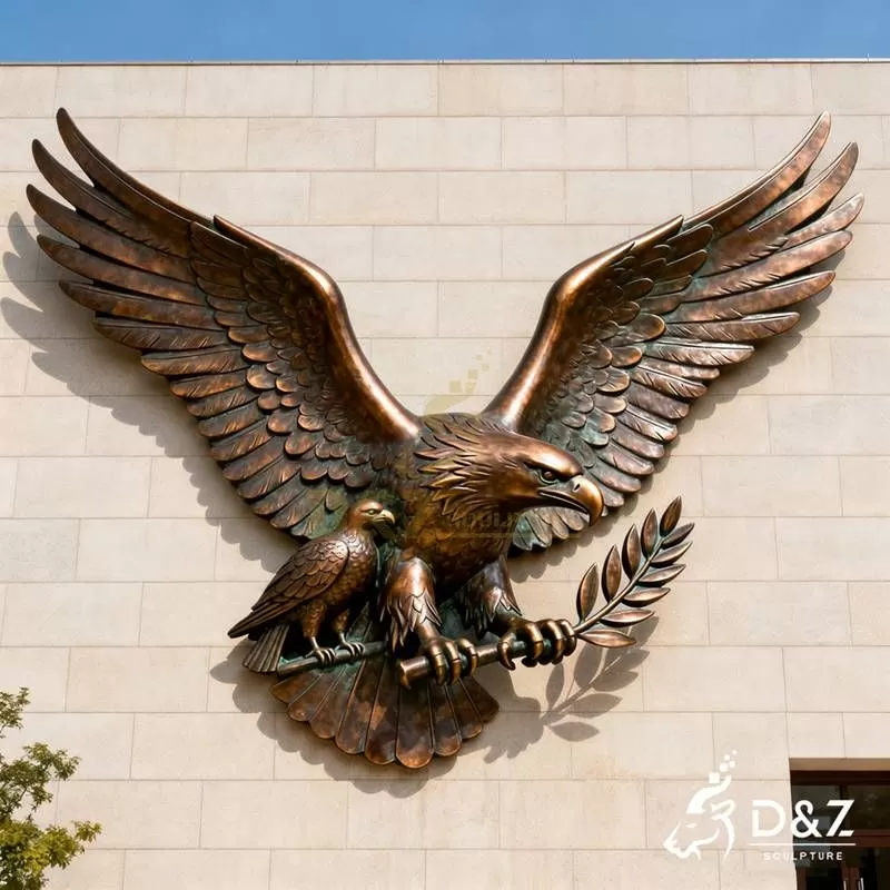 Large Modern Bronze Eagle Wall Sculpture for Sale DZJ-178