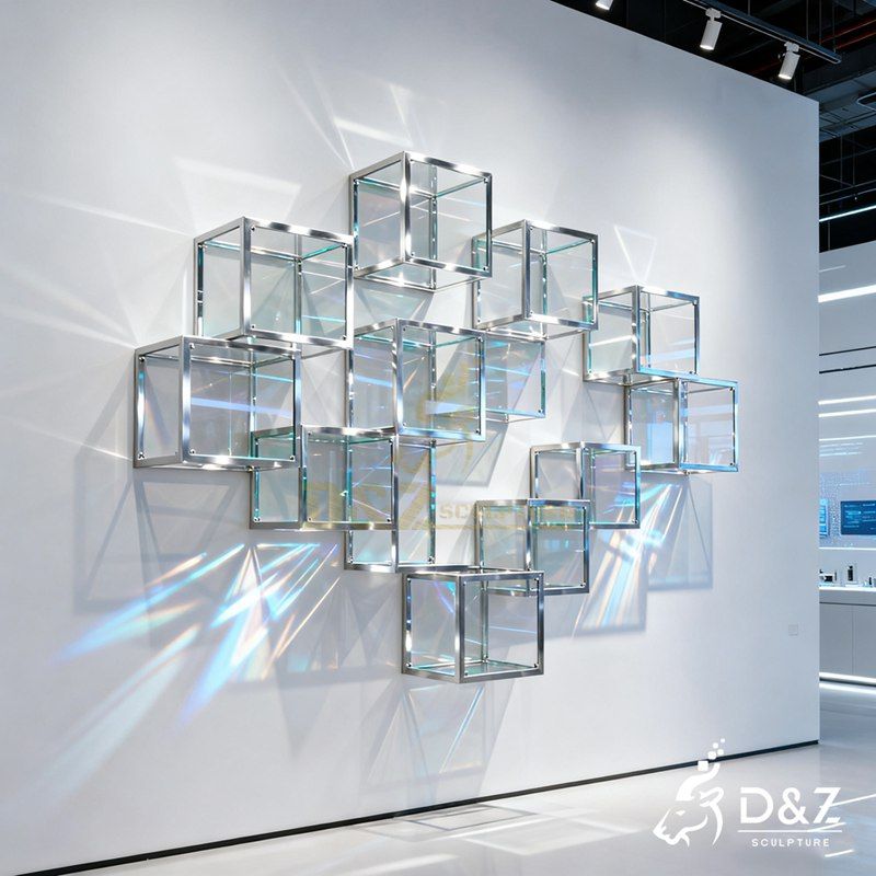 Large Modern Abstract Metal Geometric Wall Sculpture DZJ-180