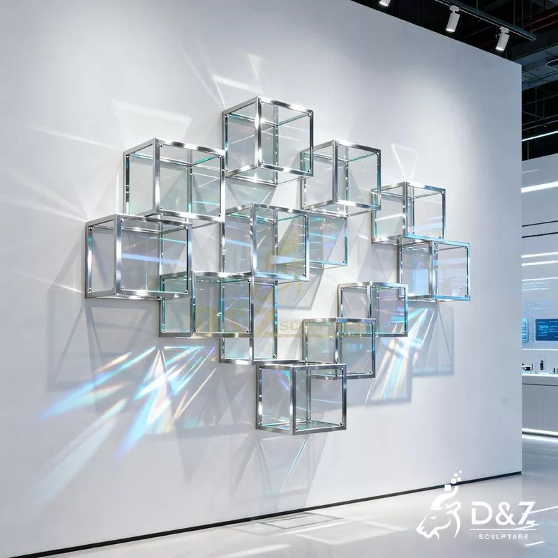 Large Modern Abstract Metal Geometric Wall Sculpture DZJ-180 Large Modern Abstract Metal Geometric Wall Sculpture DZJ-180