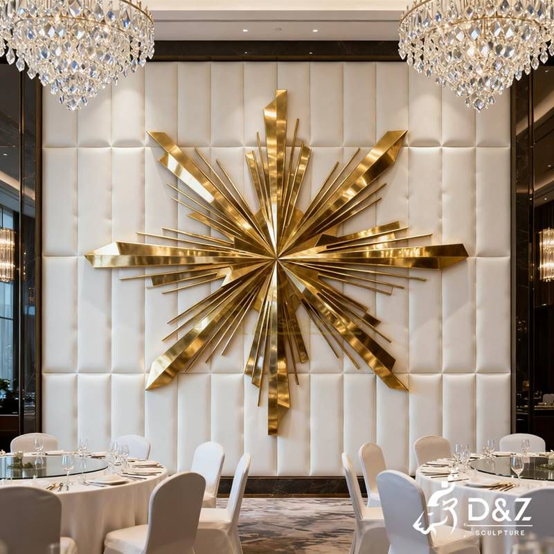 geometric metal wall sculpture