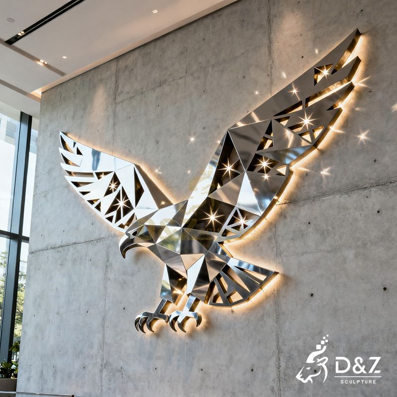 Large Modern Metal Eagle Wall Sculpture for Sale DZJ-181