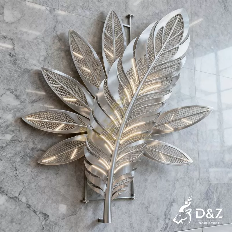 Large Modern Geometric Metal Feather Wall Sculpture DZJ-182 Large Modern Geometric Metal Feather Wall Sculpture DZJ-182
