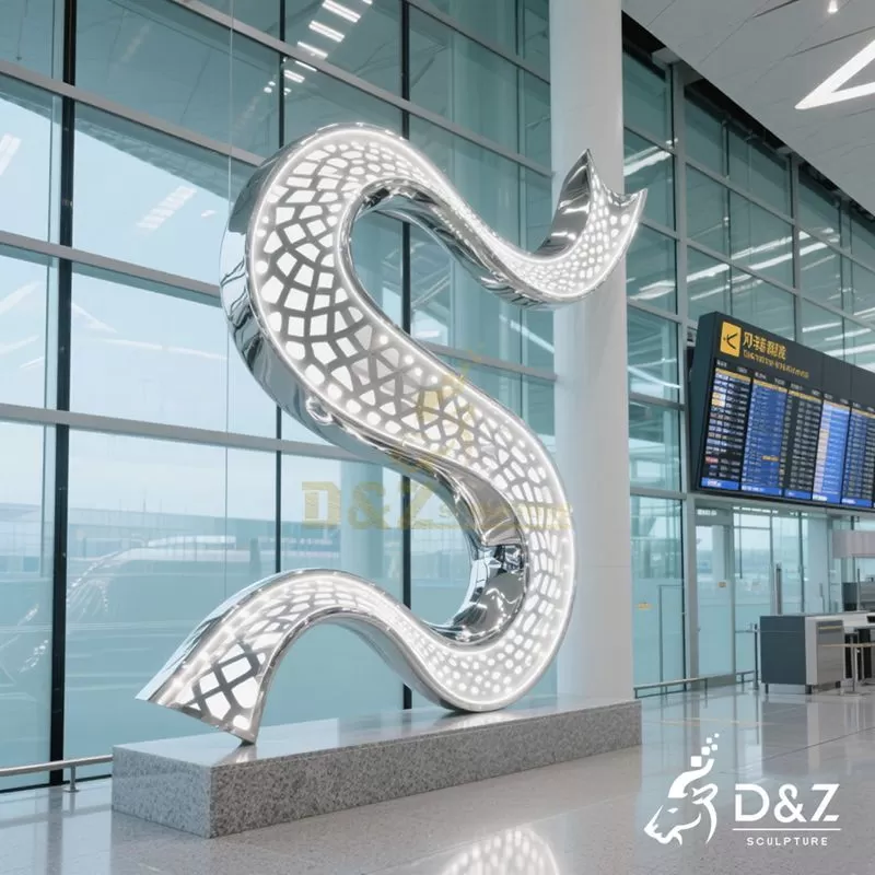 Large Modern Abstract Metal Ribbon Wall Sculpture DZJ-184