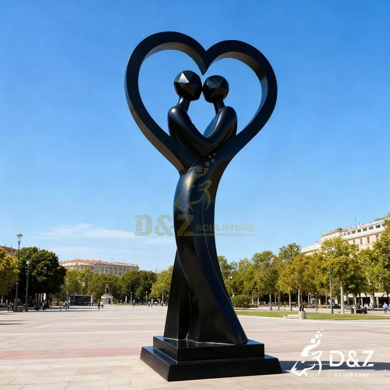 Modern Black Metal Abstract Love Sculpture for Sale DZJ-187 Modern Black Metal Abstract Love Sculpture for Sale DZJ-187