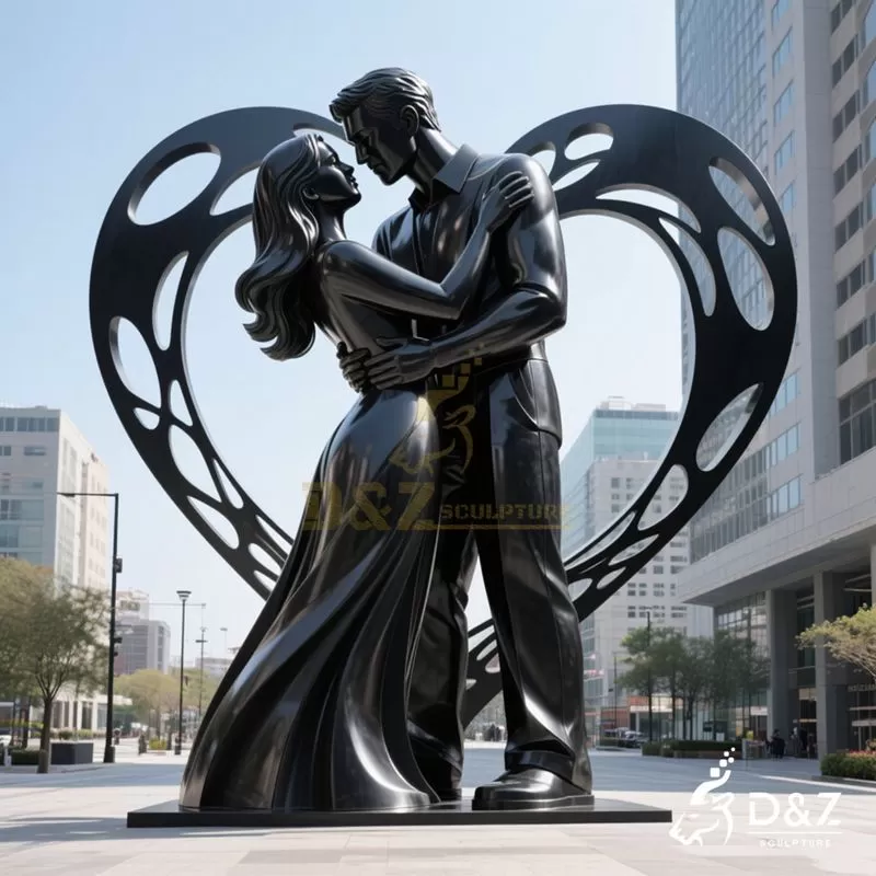 Metal Black Love Sculpture | Love Couple Art for Sale DZJ-189