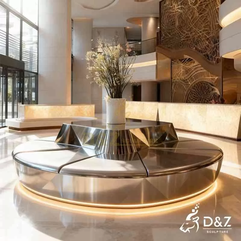 Indoor Metal Round the Tree Bench for Hotel DZJ-198