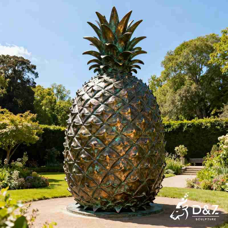 Large Outdoor Bronze Pineapple Garden Statue for Sale DZJ-201
