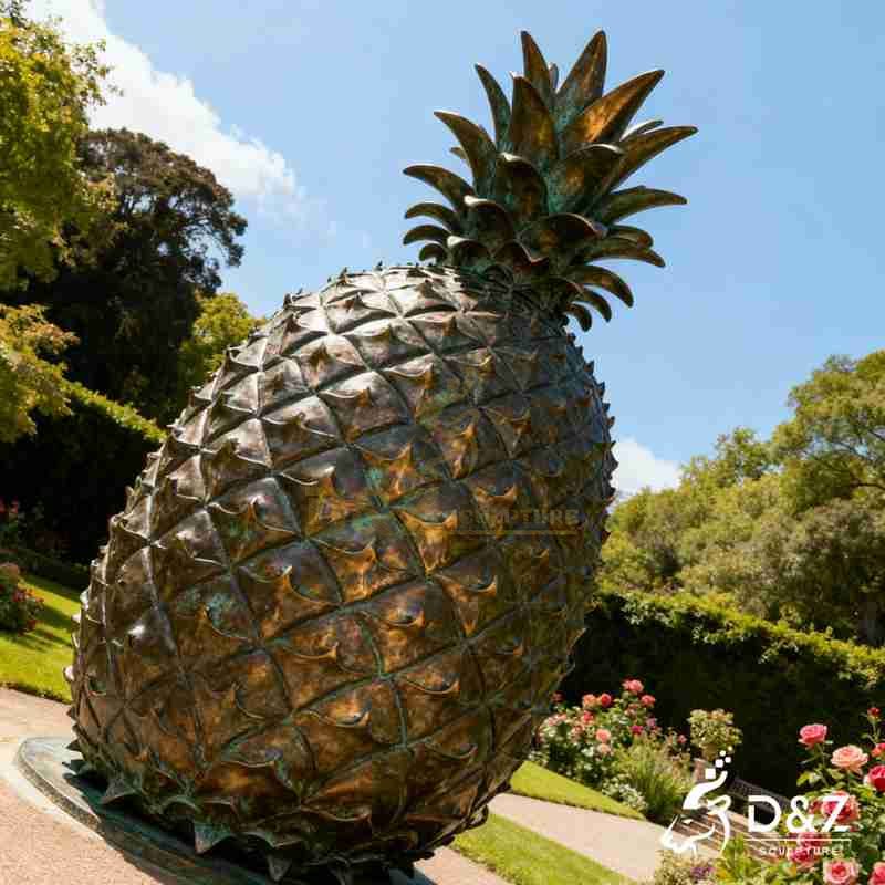 large pineapple garden statue