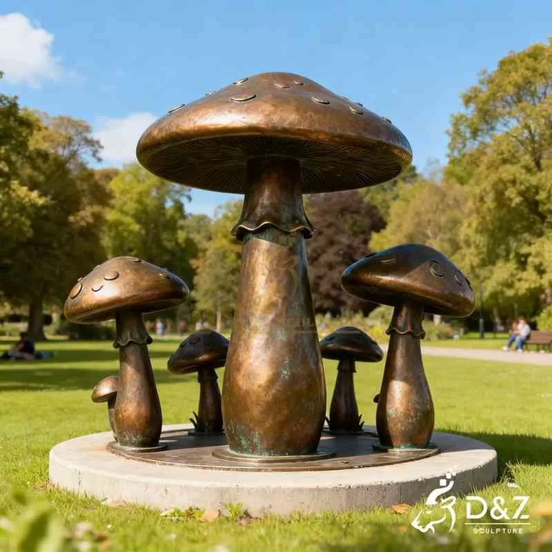 Large Outdoor Bronze Mushroom Garden Statue DZJ-204