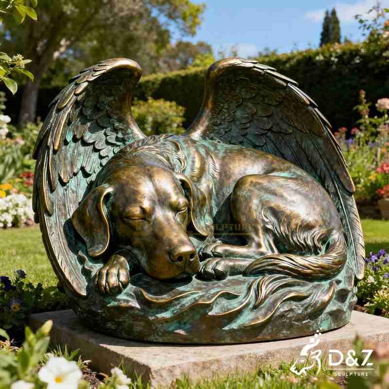 angel dog statue