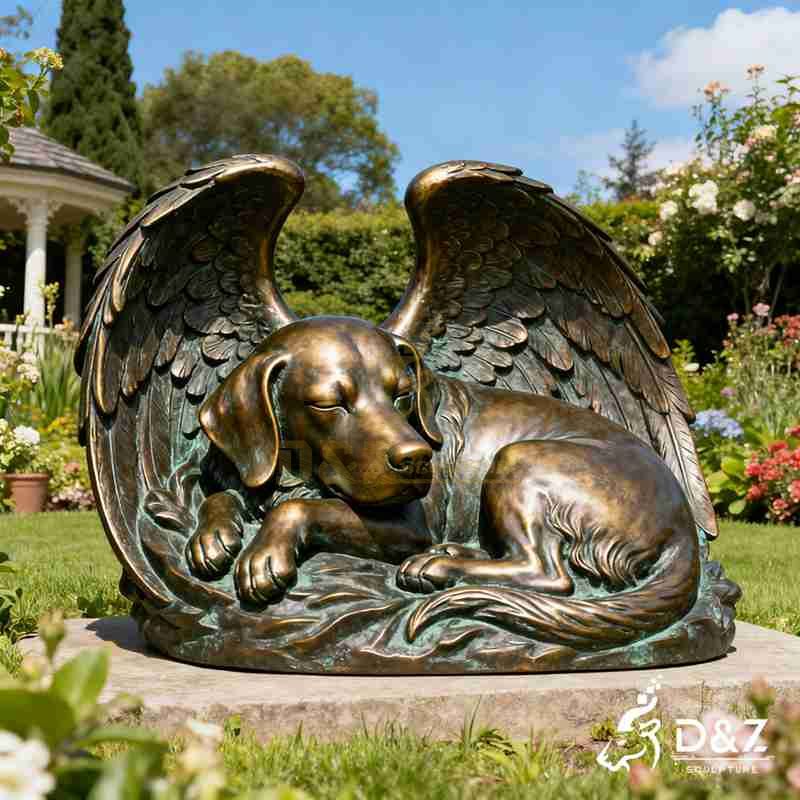 large dog angel statue