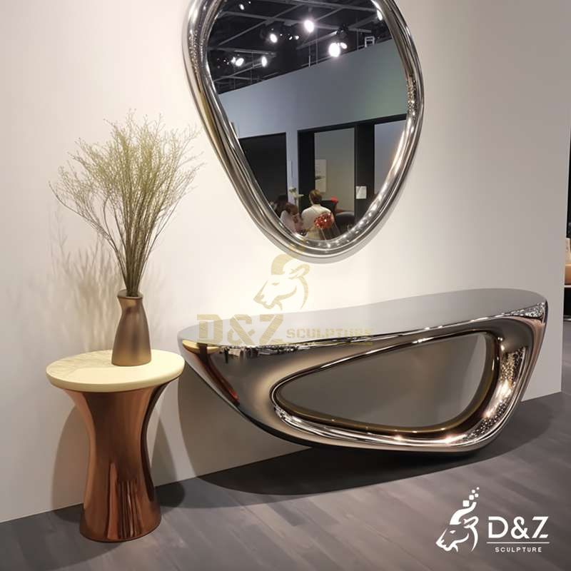 Metal Modern Entry Console Table with Mirror DZJ-207