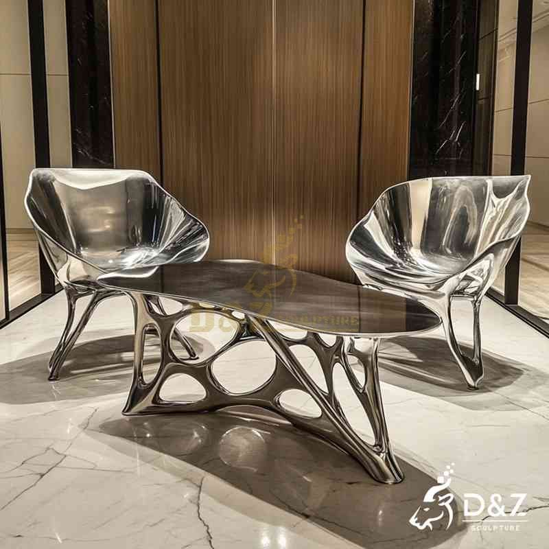 Modern Metal Art Table and Chairs for Sale DZJ-211
