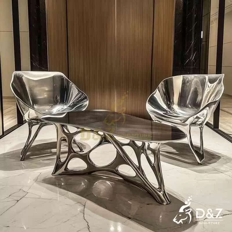 Modern Metal Art Table and Chairs for Sale DZJ-211