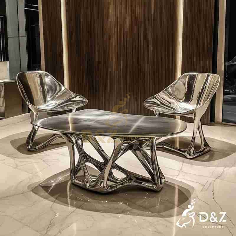 metal table and chairs