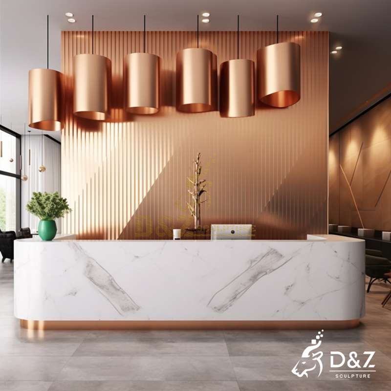 modern marble reception desk