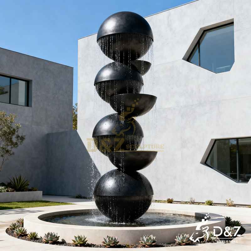 outdoor sphere fountain