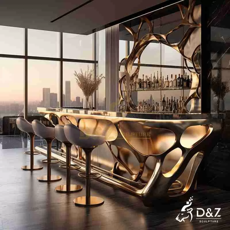 Modern Metal Geometric Bar Counter for Sale DZJ-218