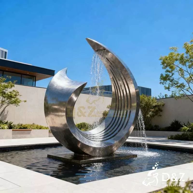 Large Outdoor Modern Metal Wave Fountains for Sale DZJ-219