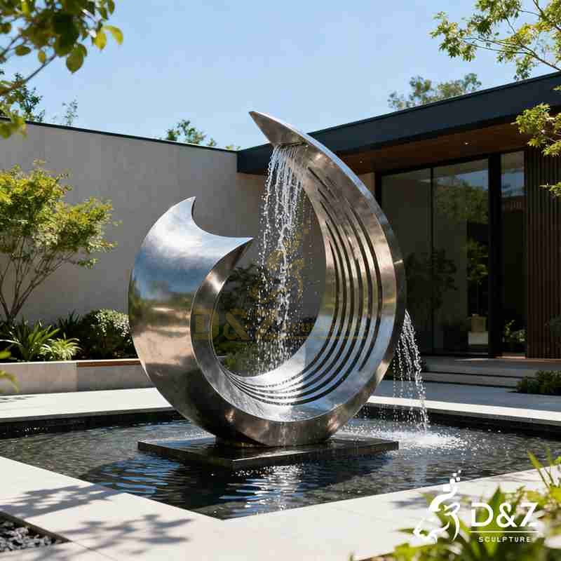 modern metal fountain