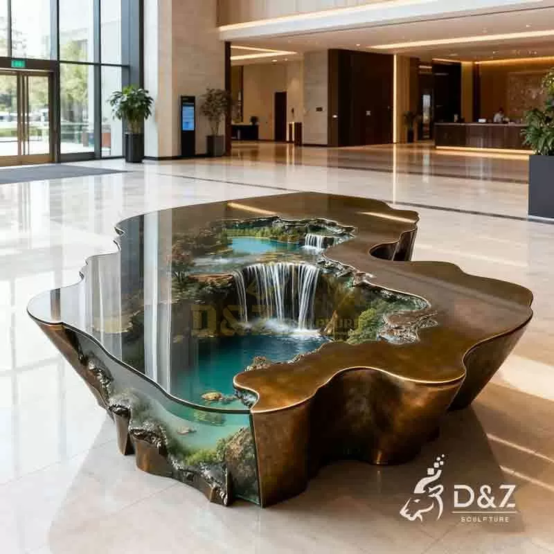Indoor Table Water Fountain | Bronze Water Feature Sculpture DZ-917