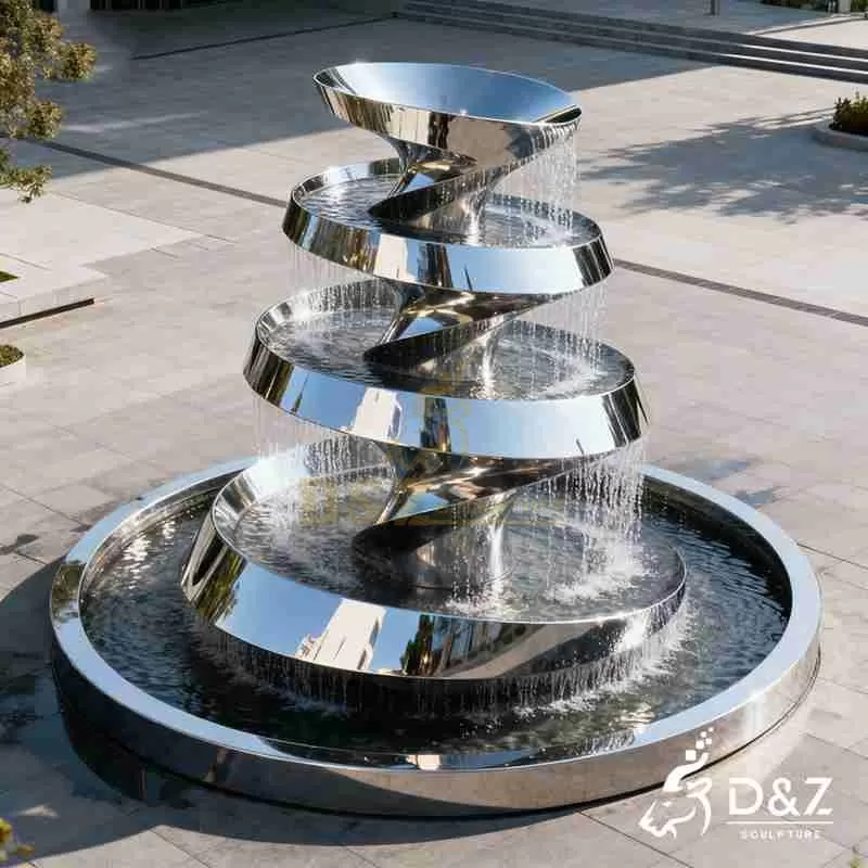 Large Modern Metal Spiral Fountain for Outdoor DZJ-221