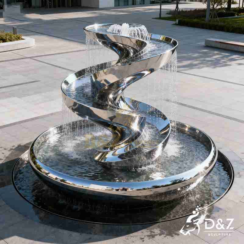 modern metal fountain