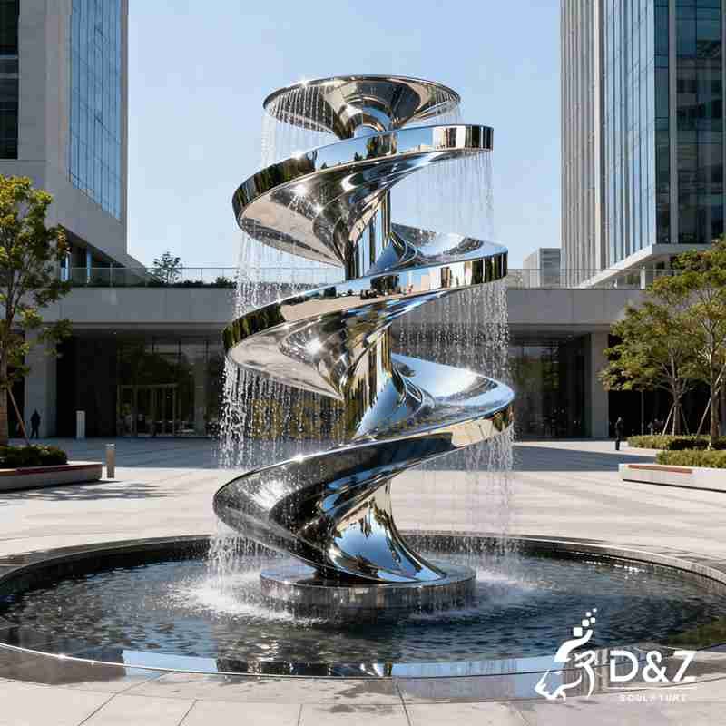 outdoor spiral fountain
