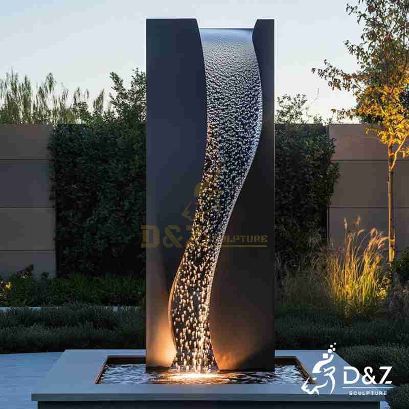 black wall fountain