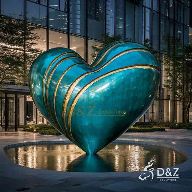 bronze heart sculpture