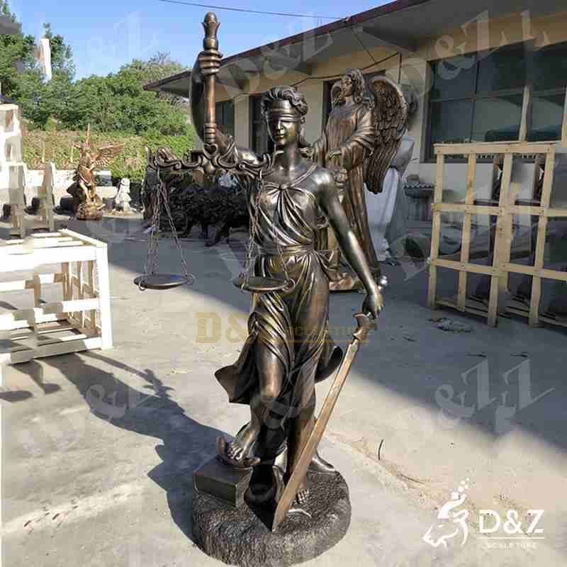 Bronze Justitia Statue | Blindfolded Justice Goddess DZJ-225