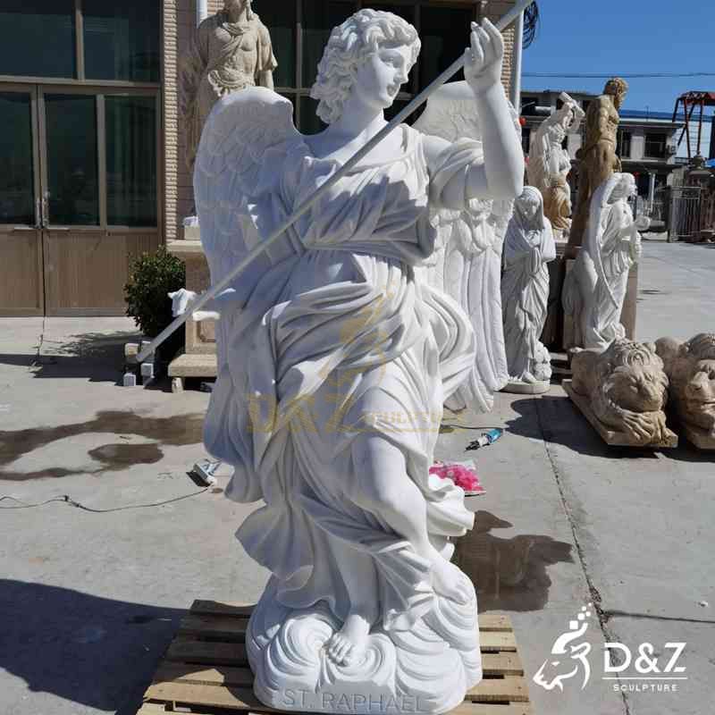 White Marble Saint Raphael Statue for Sale DZJ-226