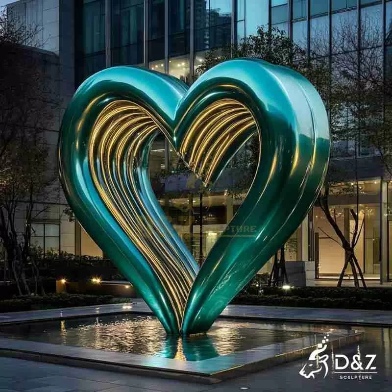 Large Outdoor Metal Heart Sculpture for Sale DZJ-227