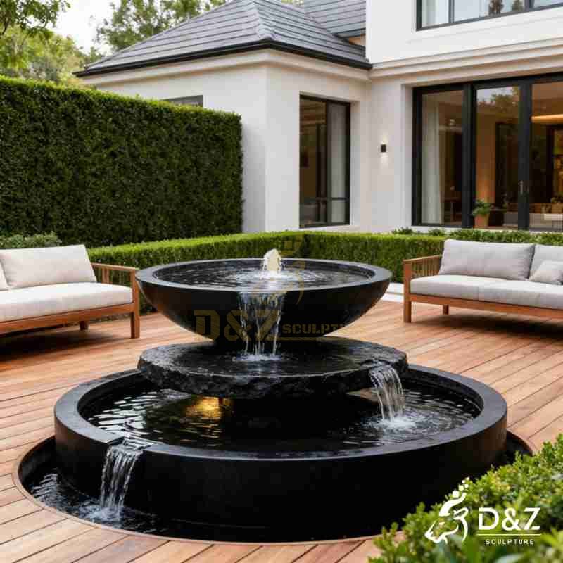 outdoor bowl water fountain