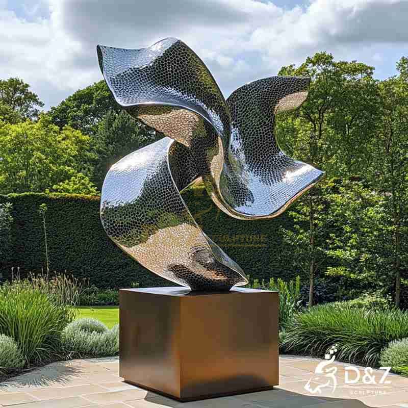 Large Modern Abstract Metal Fluid Sculptures for Sale DZJ-232