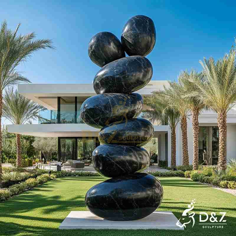 stacked stone garden sculpture