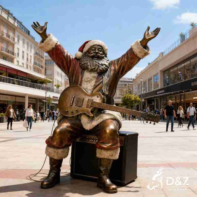 Large Outdoor Jolly Bronze Santa Claus Statue for Sale DZJ-246