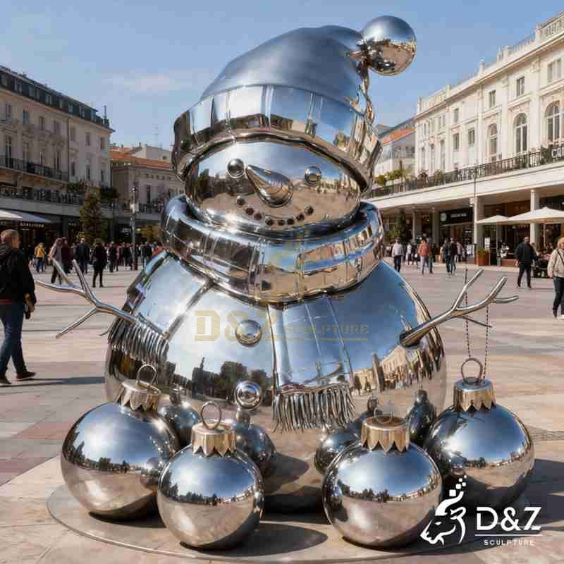 snowman metal sculpture