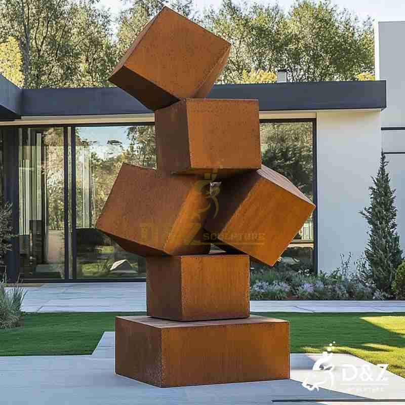 geometric abstract sculpture cube
