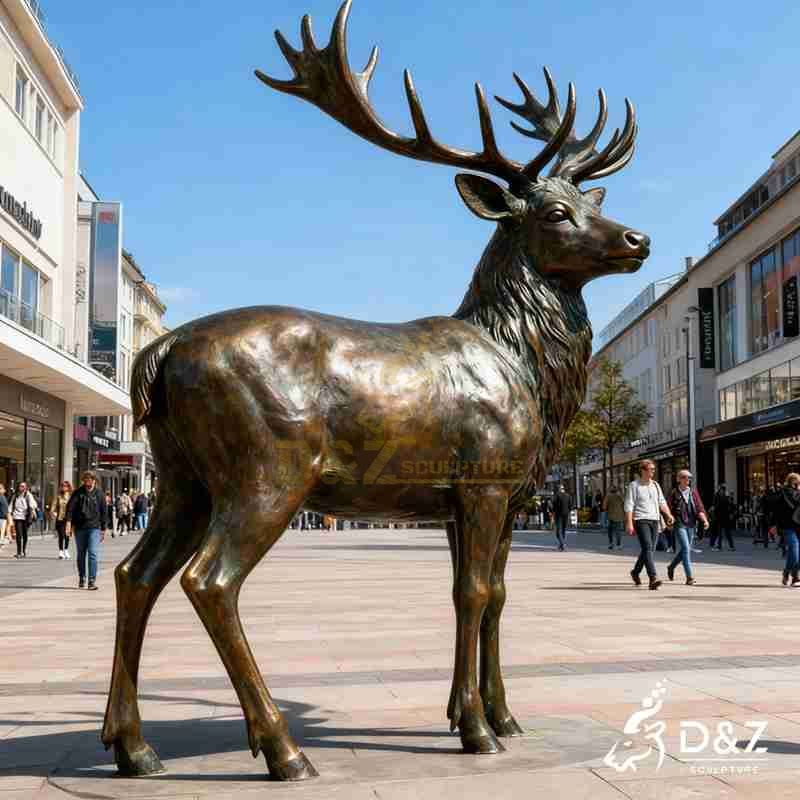outdoor reindeer statue
