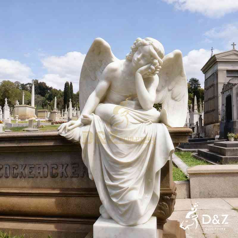 cemetery marble angel statues
