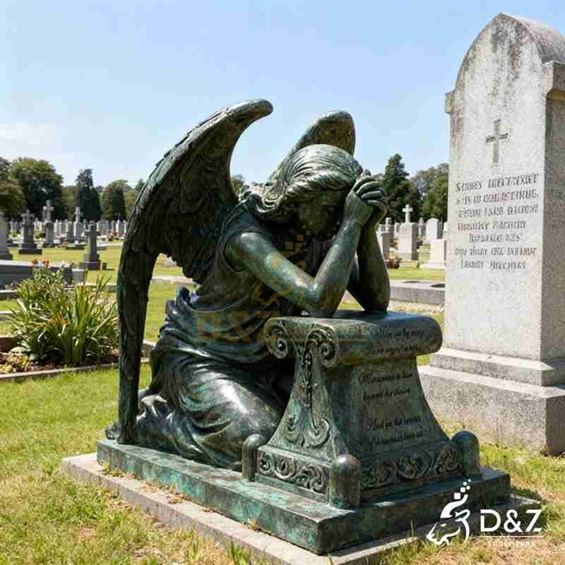 large bronze angel statue