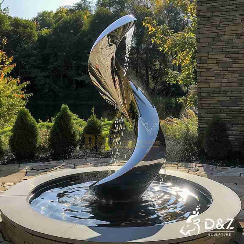 Modern Twisted Metal Abstract Fountain for Outdoor DZJ-255