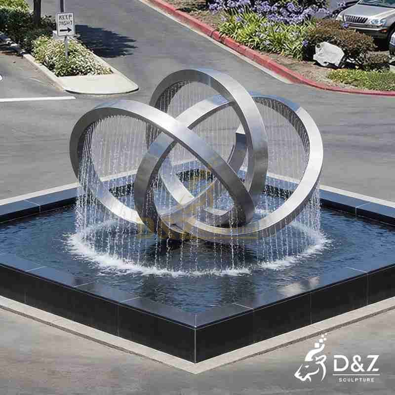 Modern Metal Stacked Ring Fountain for Sale DZJ-264