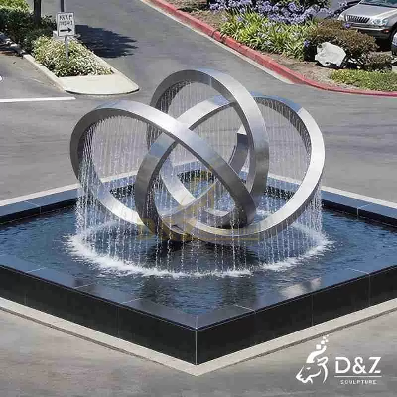 Modern Metal Stacked Ring Fountain for Sale DZJ-264