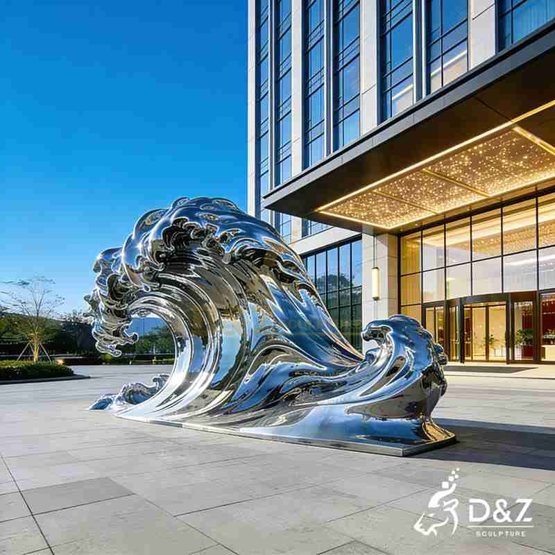 metal wave sculpture