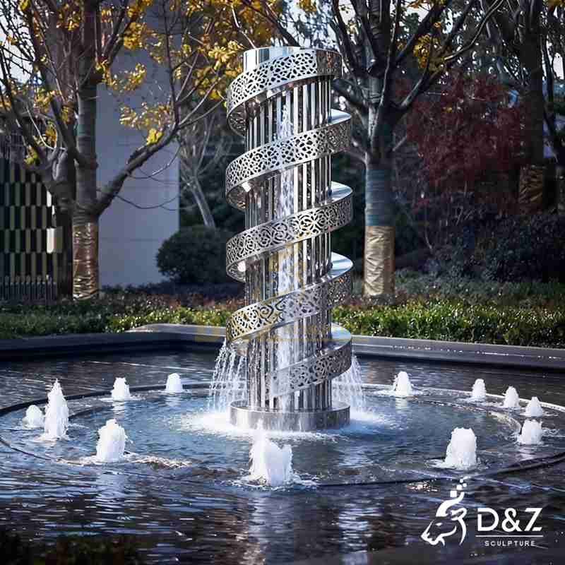 modern metal fountain