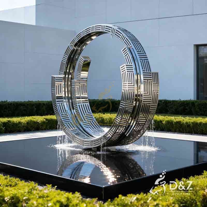 Stainless Steel Nested Ring Fountain