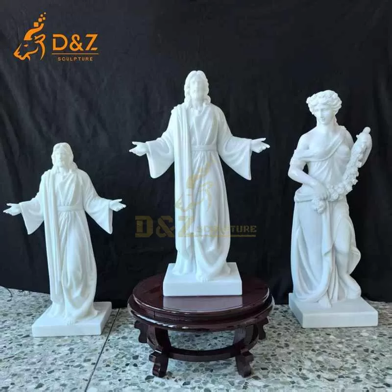 White Marble Jesus with Open Arms Statue for Sale DZJ-270