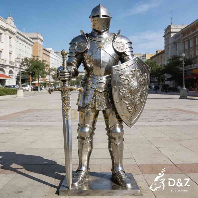 Large Metal Medieval Armored Knight Sculpture DZJ-276